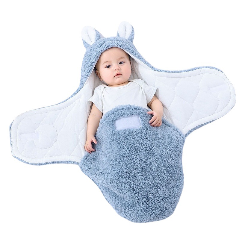 Baby Blanket, Baby Lamb Velvet Sleeping Bag, Anti-Jump Autumn and Winter Newborn Swaddle, Newborn Blanket, Close-Fitting Supplies