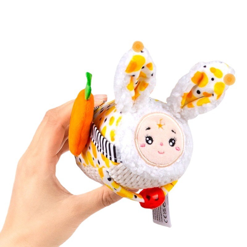Happy Monkey Stroller Bed Pendant Rattle Toy with Teether Rattle Paper Promotes Baby Sensory Development