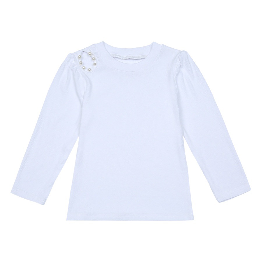 Girls' Bottoming Shirt Pure Color Autumn and Winter New Style Girls' Long-Sleeved Shirt with Bottoming Shirt Girls' Long-Sleeved T-Shirt Cotton Soft