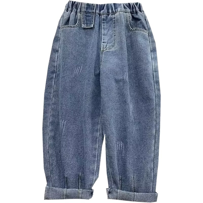 Boys' pants spring 2024 New trousers autumn middle and big children boys' children's clothing autumn clothes children's jeans fashion