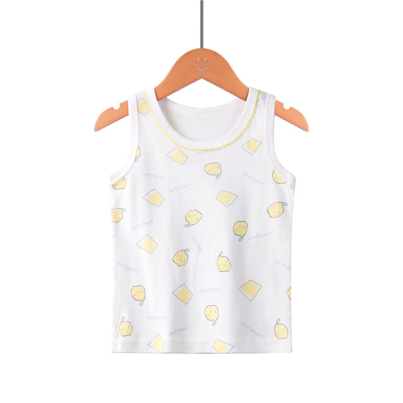 Picture of Children's Pure Cotton Vest Printed Ribbed Boys and Girls Summer Thin Sports Sling Outer Wear Bottoming Intimates for Small and Medium-Sized Kidsren