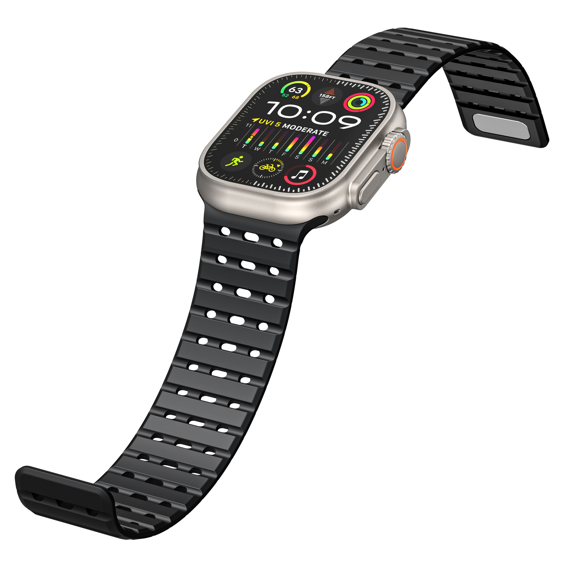 Picture of For Apple Watch Magnetic Suction Silicone Loop Strap appleiwatchs10 Generation Perforated Breathable Wholesale for Men and Women