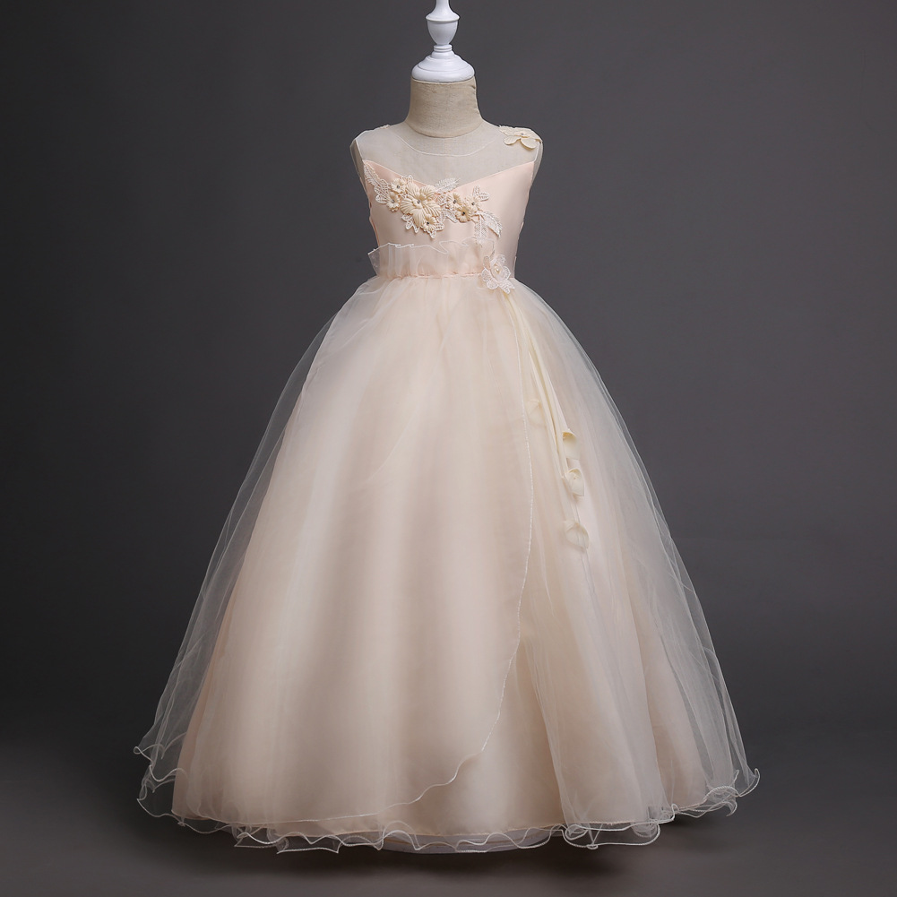 Picture of Children's Princess Skirt Mesh Foreign Trade Girl's Dress Flower Girl's Dress Skirt Big Child Host Show Dress