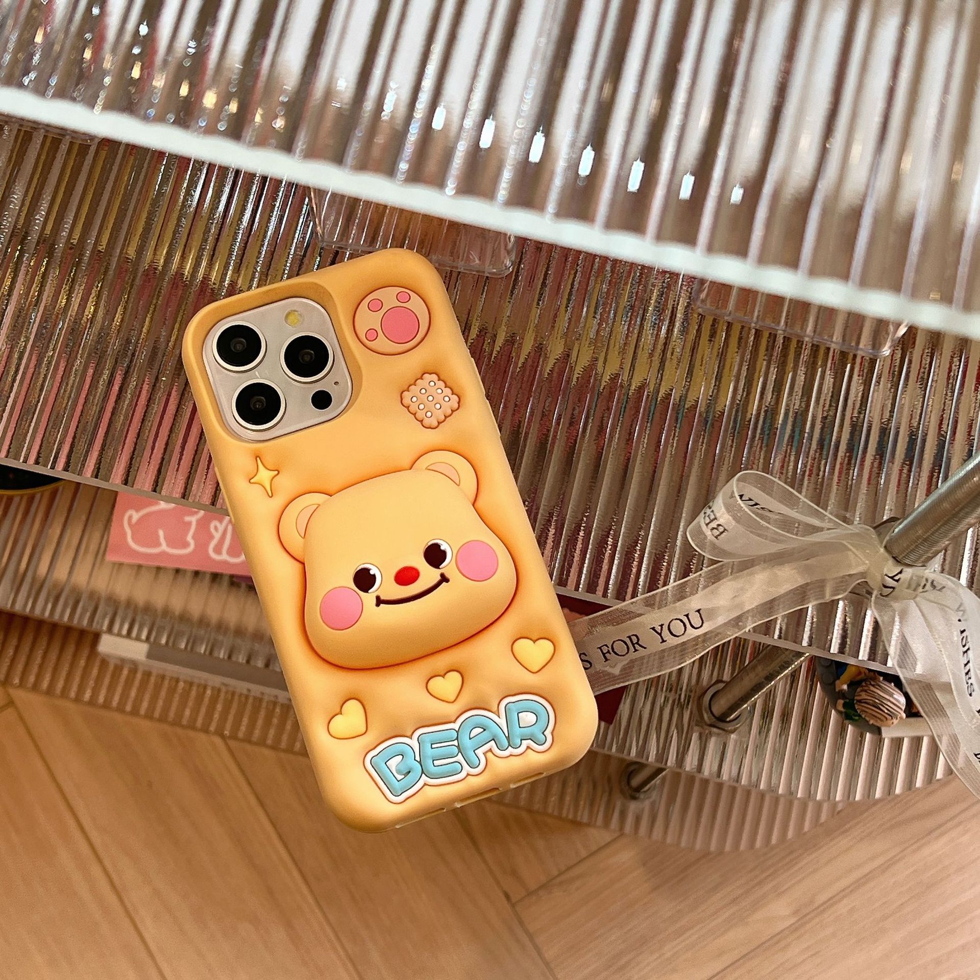 Picture of Cute Stand Butter Bear iPhone15pro Max Apple 14 Phone Case for 11 Silicone New Soft