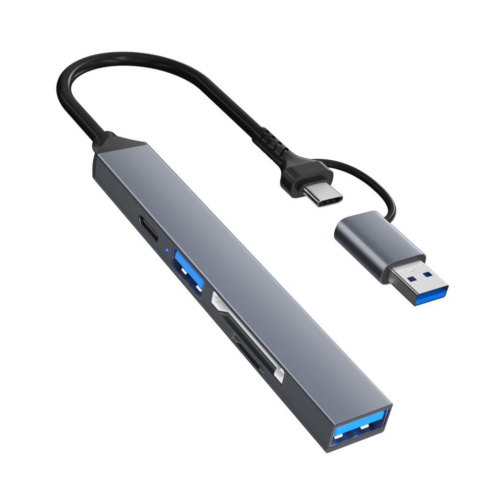 Picture of type-c docking station hub card reader five-in-one hub SD/TF dual card slot USB 3.0 extender