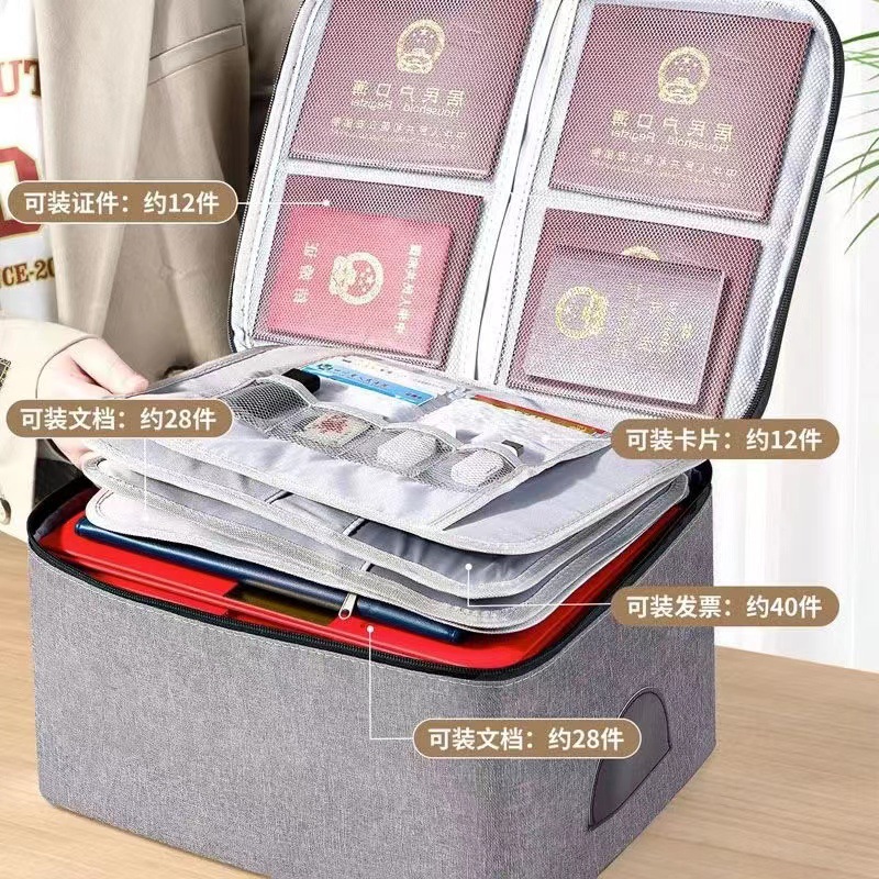 Picture of ID bag multi-functional five-layer ID set document card storage bag storage box household register passport storage bag