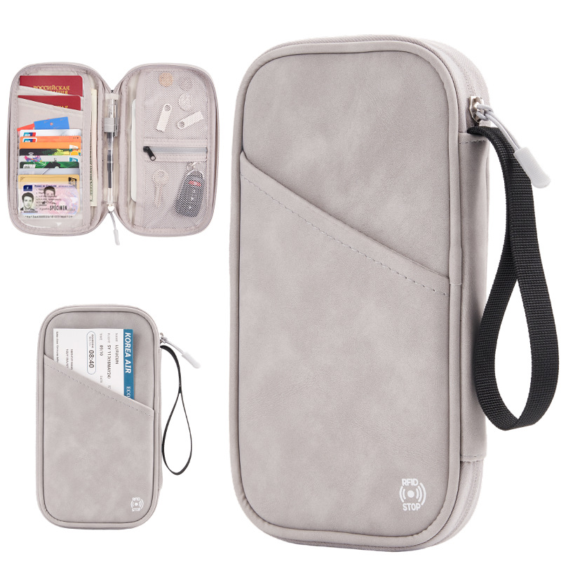 Picture of Cross-border New Travel Passport Protective Cover Anti-theft Brush RFID Multi-function Passport Holder Portable Document Storage Card Holder