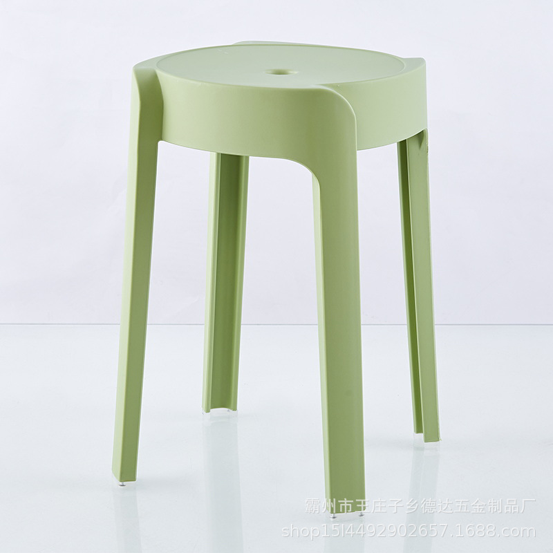 Picture of Modern Dining Table Plastic Round Stool Household Solid Bathroom Stool Living Room Casual High Stool Adult Negotiation Windmill Stool