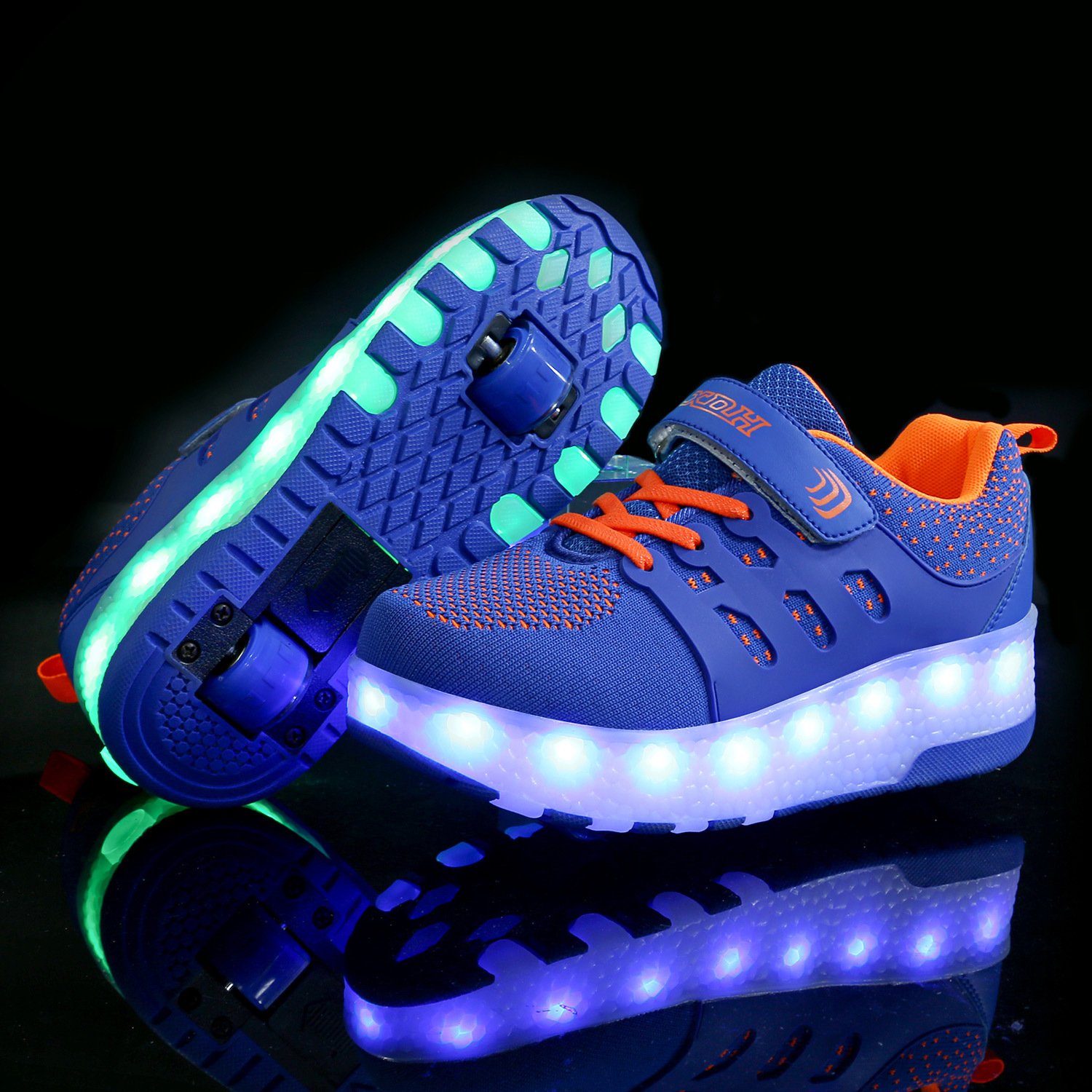 Picture of E-Commerce walking shoes boys and girls adult roller skating shoes ultra-light wheel shoes with switch LED light shoes
