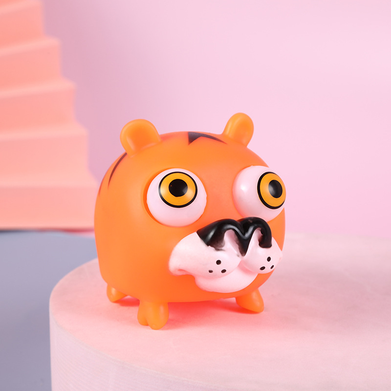 Picture of Cross-border cartoon factory direct decompression animal squeeze doll decompression pinch music stare eye vent toy