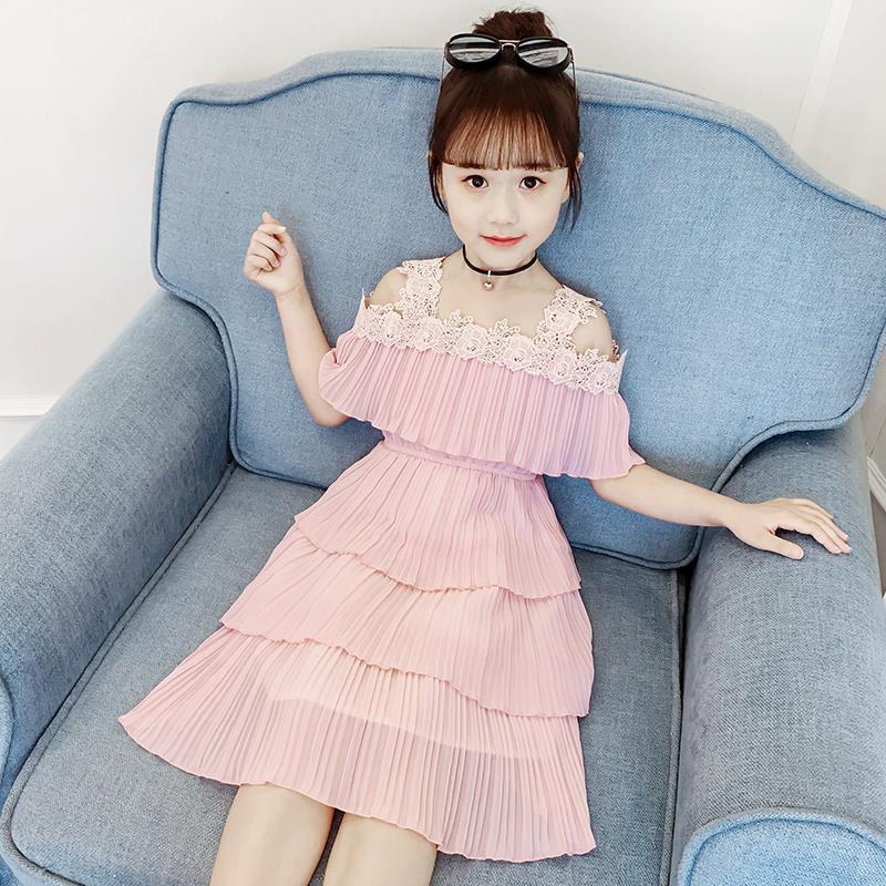 Girls' Korean style summer dress dress 2020 new medium and large children Super Western princess dress little girl cake skirt