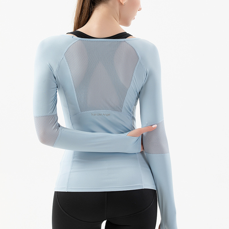 Picture of Yoga Clothing Women's Sports Top Slimming Elastic Tight Slim-fit Quick-drying T-shirt Thin Fitness Clothes Long-sleeved Autumn New