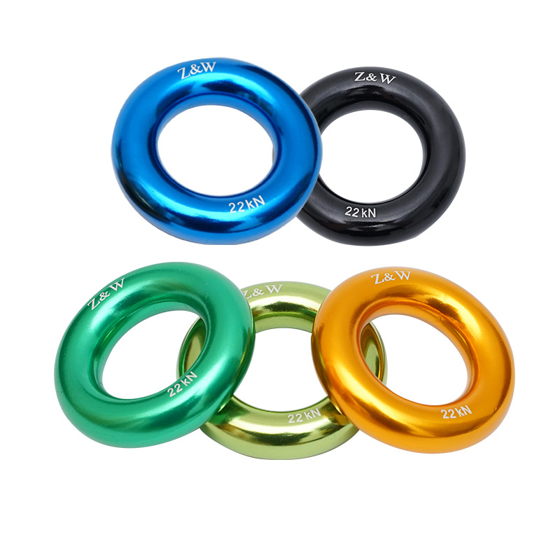 Picture of Wholesale Aluminum Alloy Round Ring Outdoor Mountain Climbing Top Ring Multifunctional Small Ring Tree Climbing Flat Belt Ring Fixed Ring
