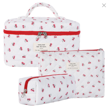 Picture of Cross-border Super New Cotton Cosmetic Bag Niche Portable Washes Storage Bag Floral Ins Cute Quilted