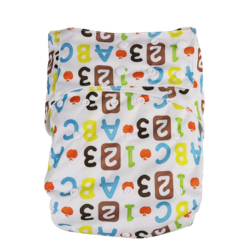 Picture of Adult snap button cloth diaper printing increase diaper pocket washable breathable leak-proof adult care products a generation of hair