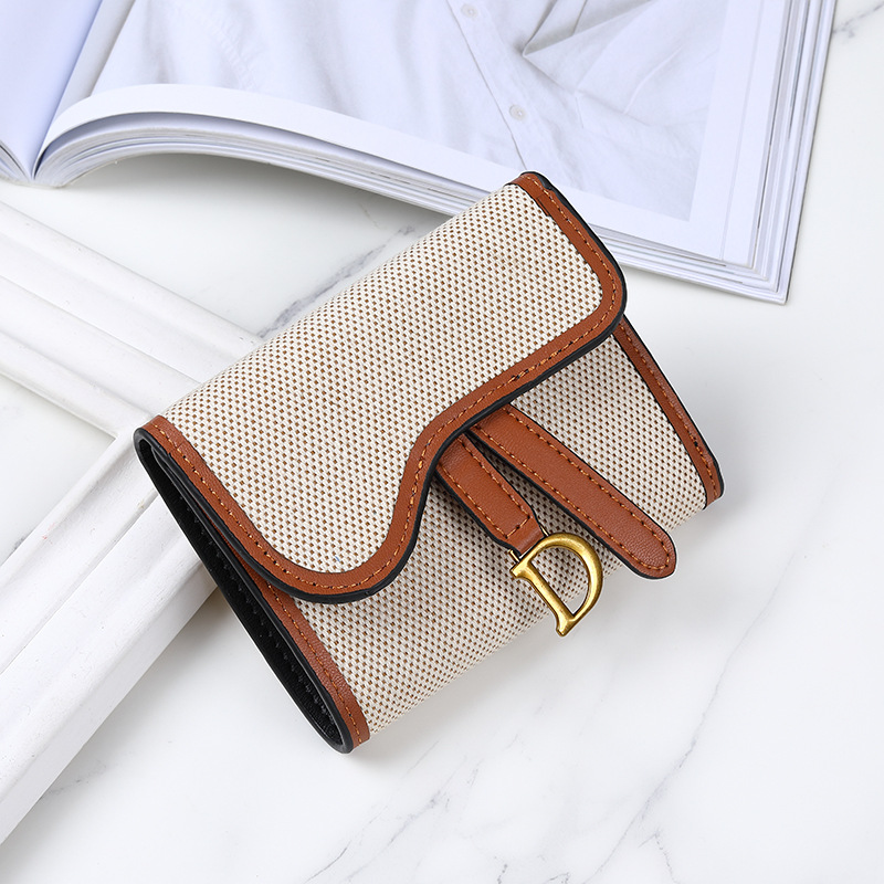 Picture of European and American retro wallet ladies long large capacity D-buckle multi-card foreign trade multi-functional three-fold clutch wholesale