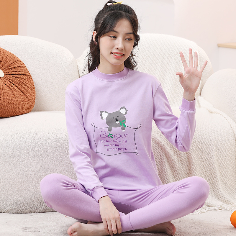 Picture of New Children's Cotton Home Clothes for Boys and Girls Autumn Clothes Large, Medium and Large Children's Middle Collar Thermal Underwear Suit Autumn Clothes Long Johns