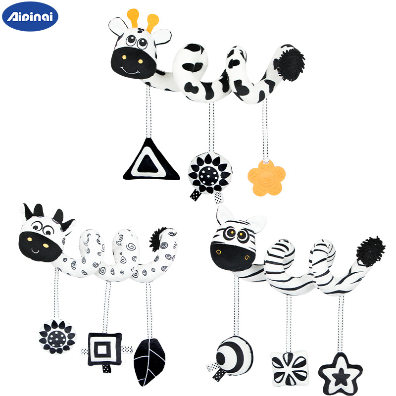Picture of Baby Black and White Crib Wrap Toy 0-6 Months Baby Stroller Pendant Newborn Bedside Bed Hanging