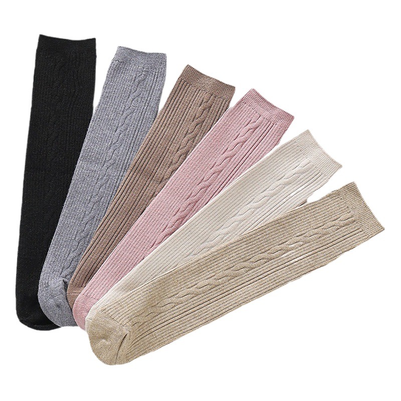 Children's socks spring and autumn girls' socks wholesale Korean style baby mid-calf socks solid color pile socks trendy ins23 New