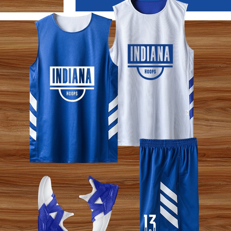 Picture of Double-sided Basketball Suit suit Men's Mesh Breathable Competition Suit Group Buying Children's Personalized Jersey Printing Printing