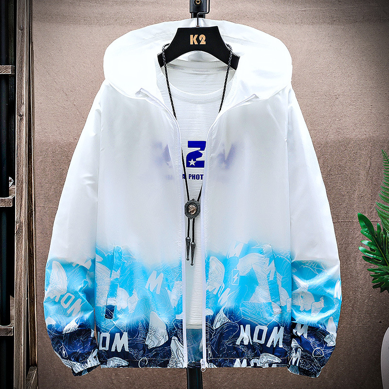 Picture of New summer sun protection clothing men's lightweight breathable hooded gradient skin clothing Outdoor Fishing Couple sun protection clothing women