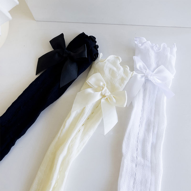 Picture of Lolita socks girls stockings spring and summer Princess bow lace socks Japanese JK calf socks manufacturers wholesale