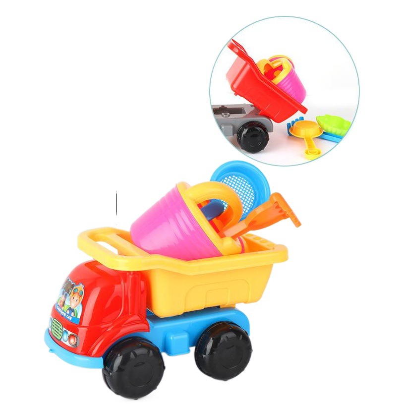 Amazon's Best-Selling Large 5-Piece Engineering Vehicle Beach Toy for Children to Play in the Water and Sand Toy Car to Dig Sand