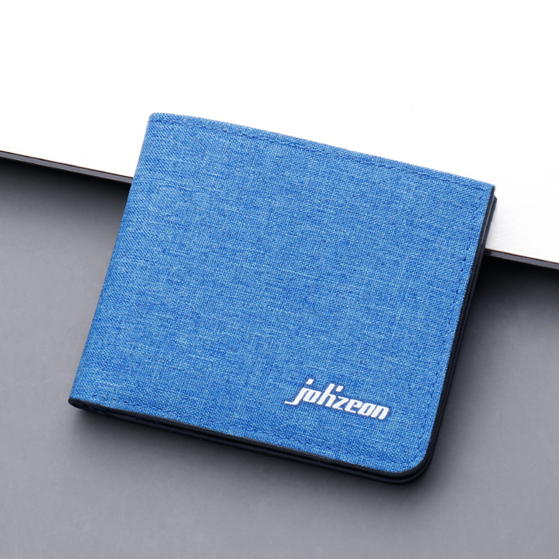 Picture of jolizeon Men's Short Wallet Canvas Multi-Card Holder Horizontal Denim Wallet Ultra-Thin Dollar Wallet