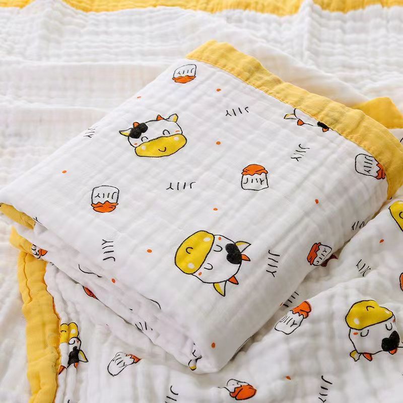 Picture of Six-layer gauze cotton children's quilt cartoon printing baby bath towel thick absorbent factory wholesale summer quilt