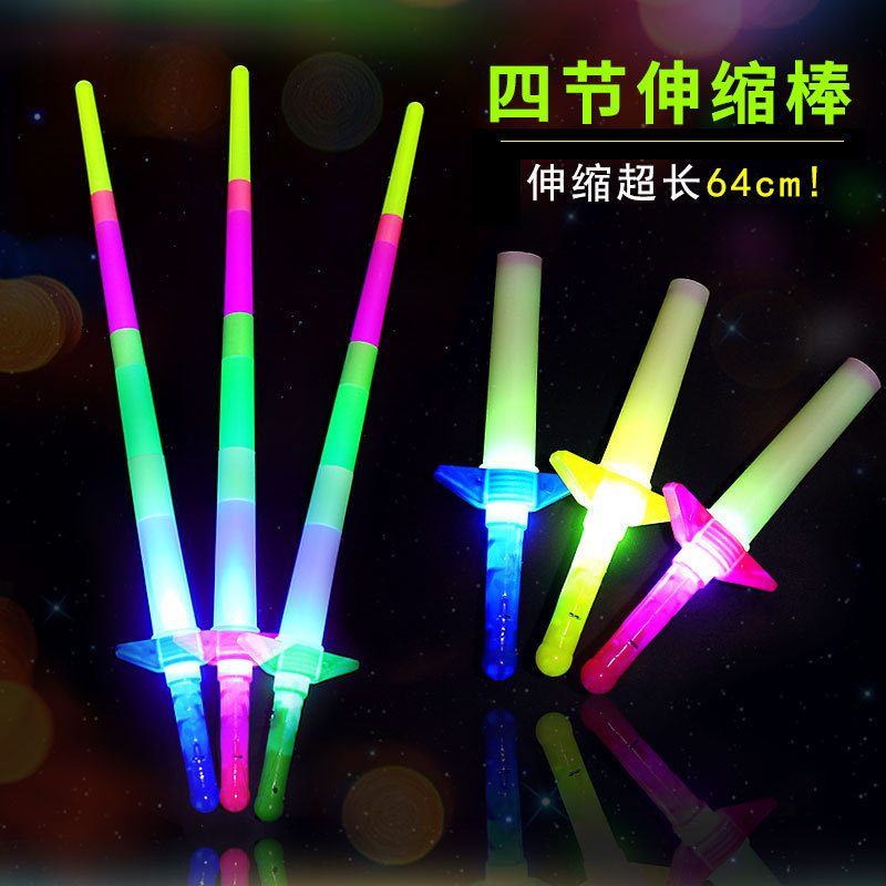 Picture of Large four-section luminous stick shrink stick luminous stick four-section retractable fluorescent stick night market children's toys wholesale
