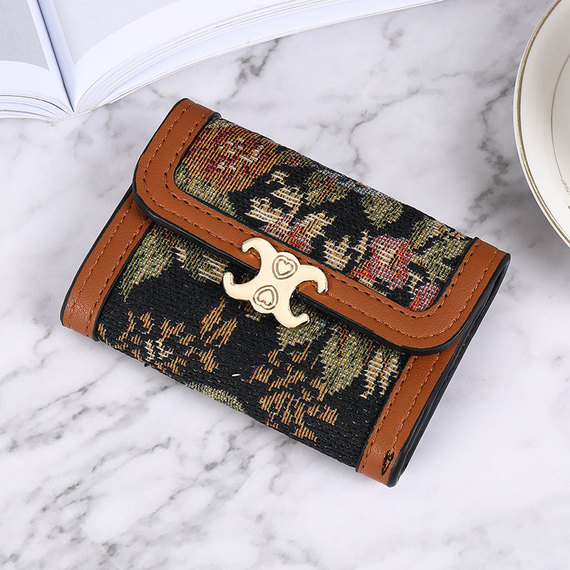 Picture of New Style Card Bag Women's Mini Korean-style Houndstooth Multi-functional Anti-degaussing Multi-card Driver's License Retro Bank Card Bag