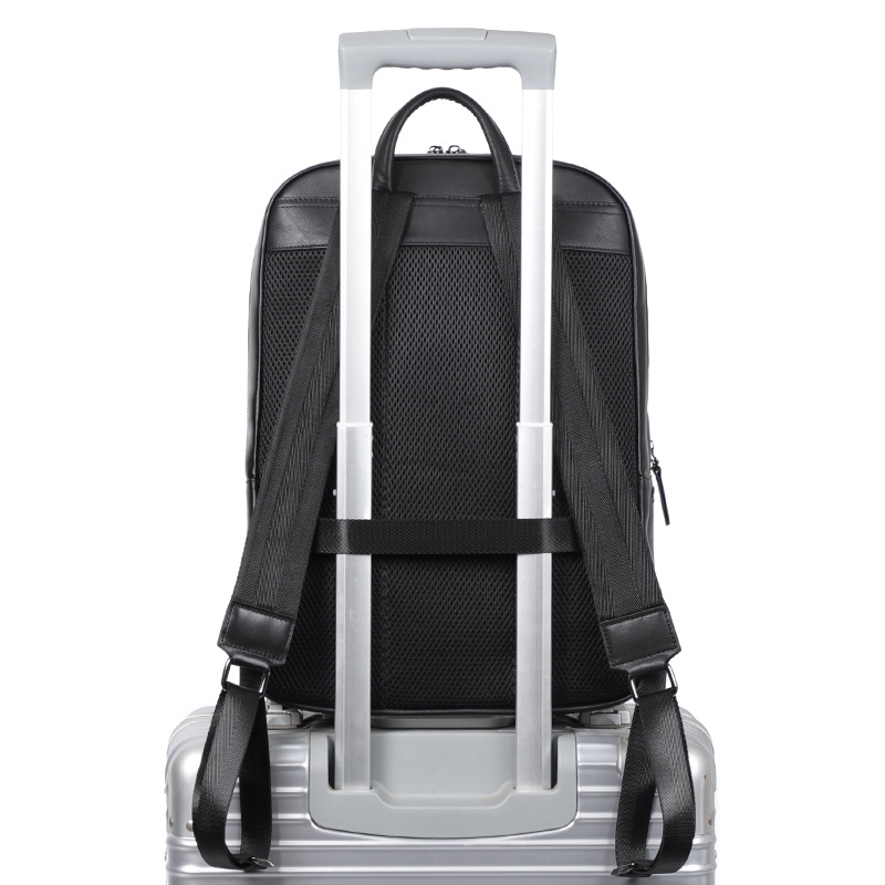 Picture of Genuine Leather Handmade Woven Backpack Men's Backpack Business Large Capacity Travel Backpack 15.6 Inch Computer Backpack