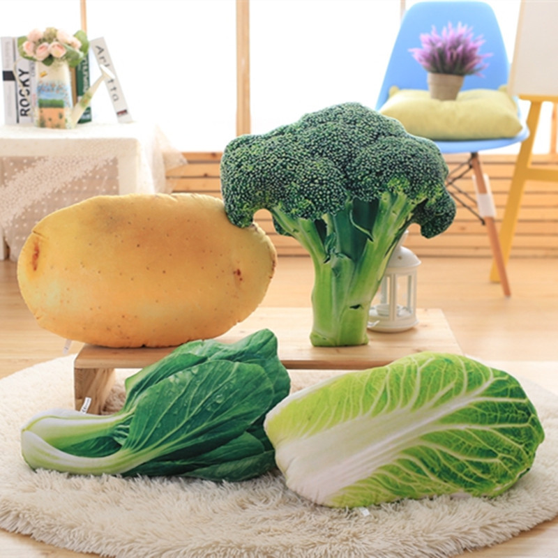 Hot selling creative simulation vegetable pillow broccoli potato cabbage vegetable cushion household products manufacturers wholesale