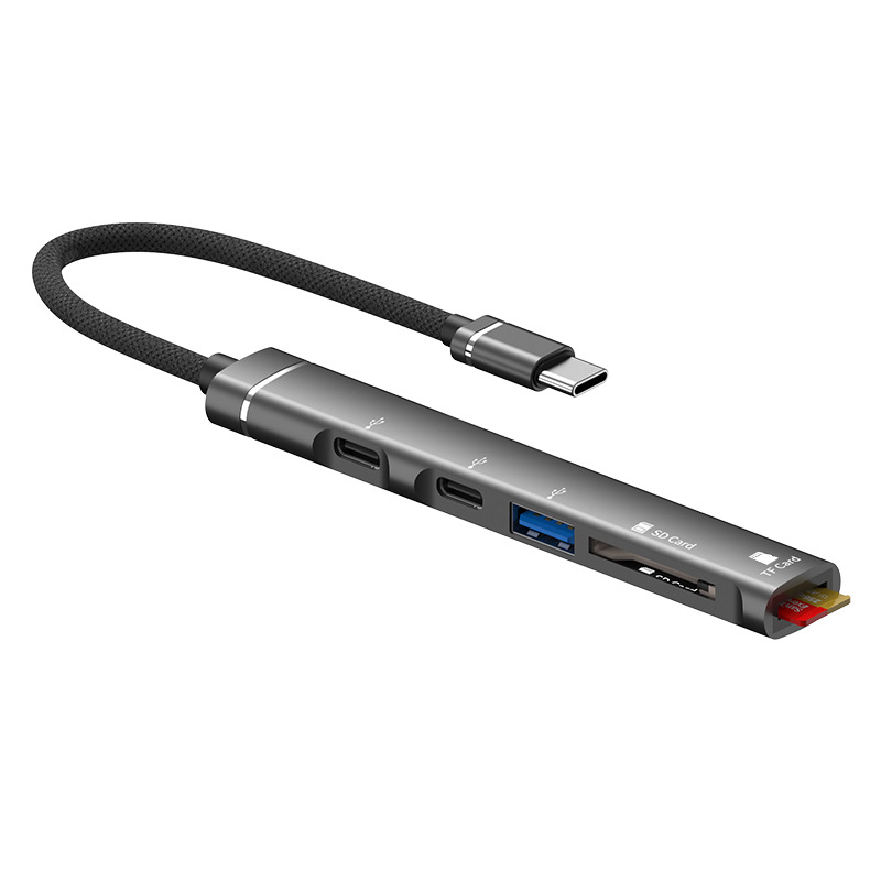 Picture of Expansion Dock One to Five 3.0Usb High-Speed Tf Card Sd Camera Large Card Hub Laptop Hub Wholesale
