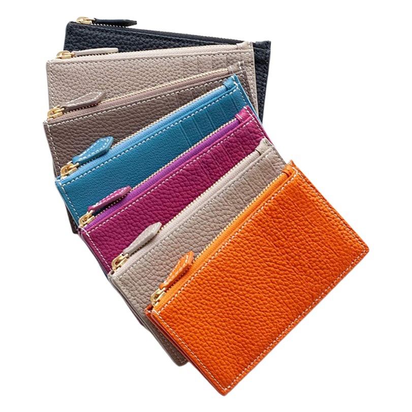 Japan Amazon Lotte New Women's Genuine Leather Ultra-thin Simple Card Bag Short Cowhide Coin Purse Small Card Set