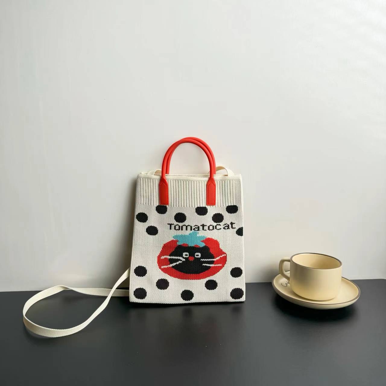 Picture of New Large Capacity Knitted Bag Advanced Sense Ins Mobile Phone Bag Niche Shoulder Crossbody Bag Cartoon Fashion Handbag