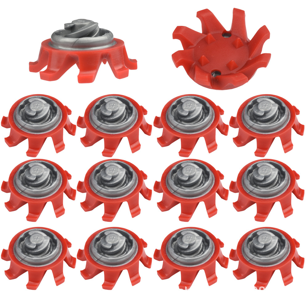 Golf spikes golf spikes Red gray fast rotating spikes golf shoes accessories