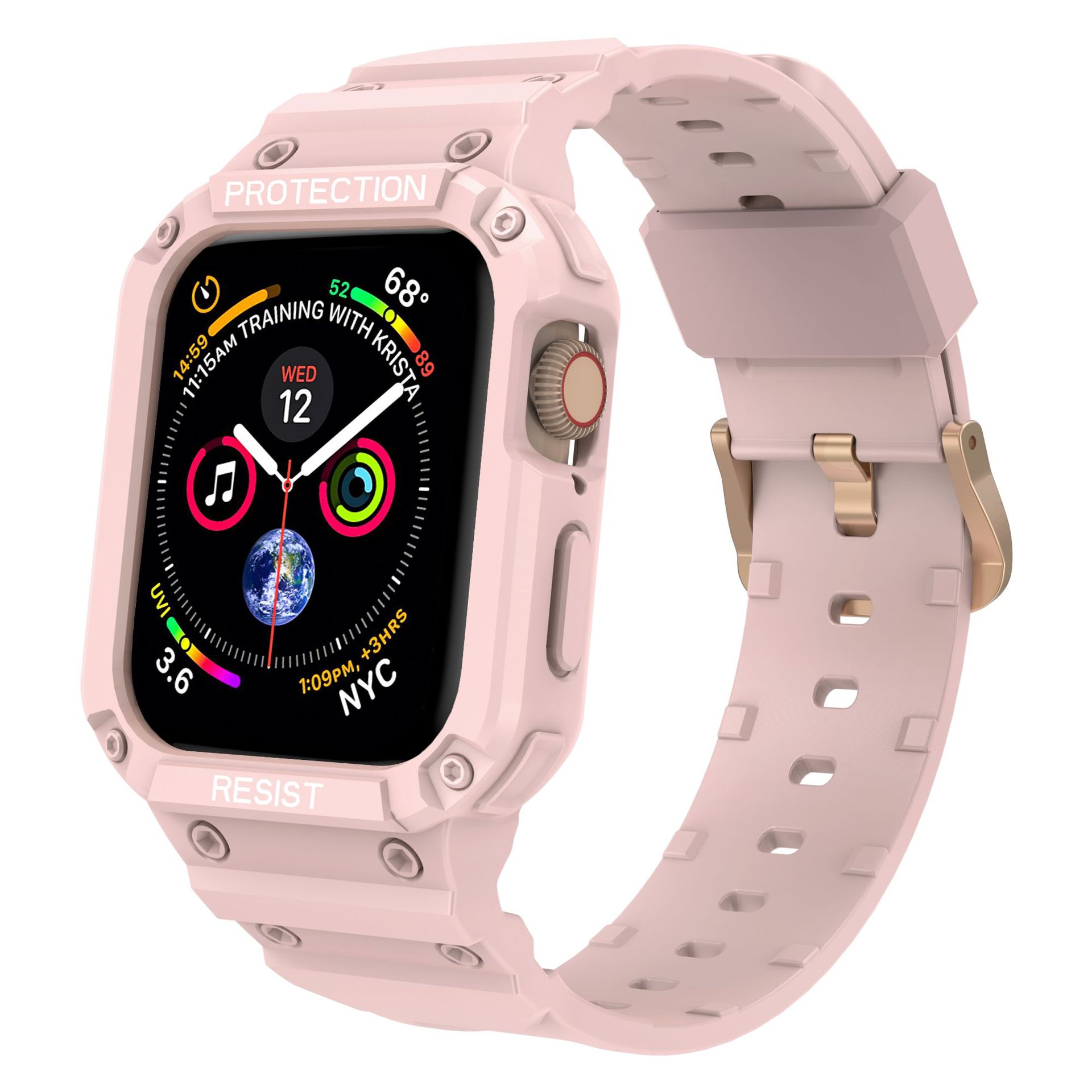 Picture of For Apple Watch One-piece Strap Silicone Drop-resistant iwatch87654321s9 Solid Color TPU Strap Wholesale