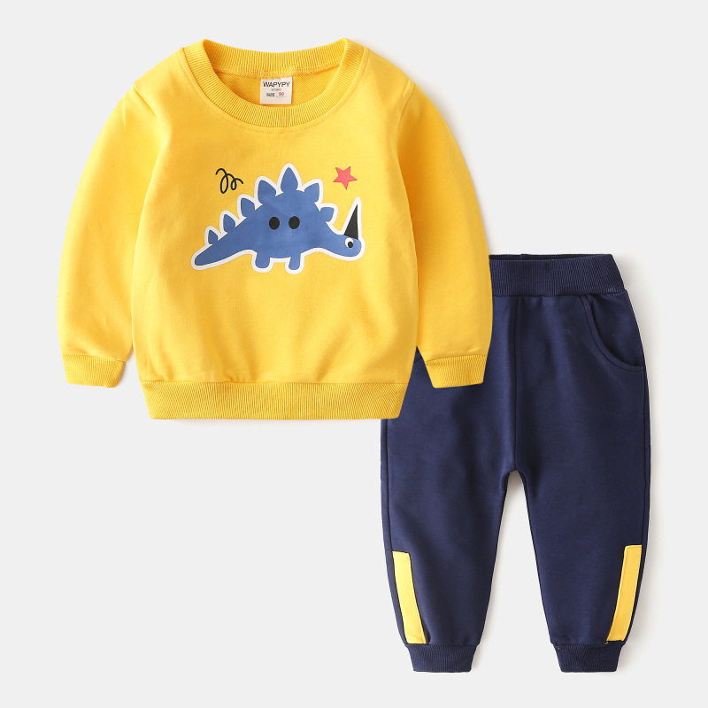 Picture of Children's Suit 2024 Autumn Children's Clothing Boys' Sweaters and Pants Two-Piece Set Baby Cartoon Tops Casual Wear Wholesale