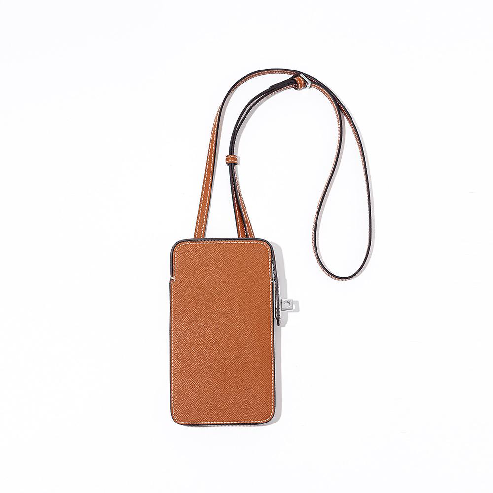 Picture of New Fashion All-match Lock Mobile Phone Bag Palm Print Leather Box Bag Simple Solid Color Crossbody Mini Bag for Women