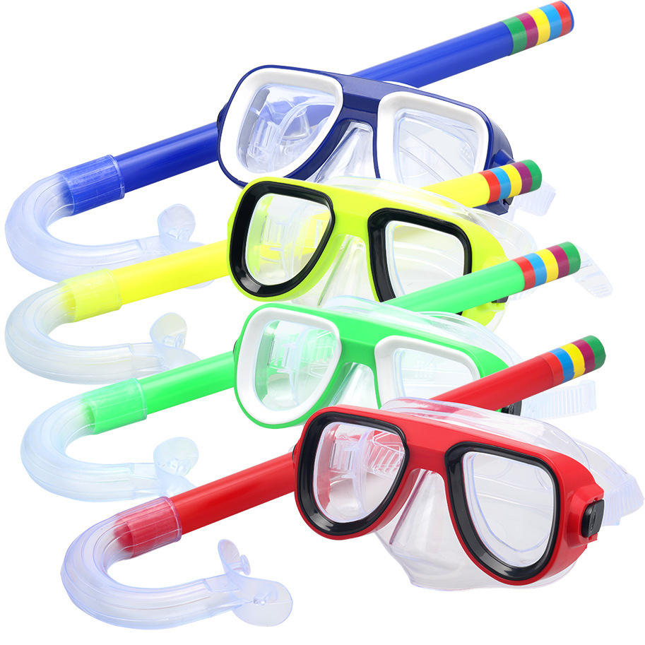 Snorkeling children's diving goggles + suction pipe set new material PVC material 0326 diving goggles set