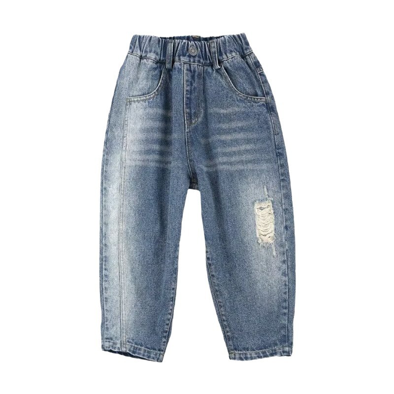 Picture of Children's autumn pants boys' ripped jeans spring and autumn trousers 2020 Autumn New Western style fried street fashion