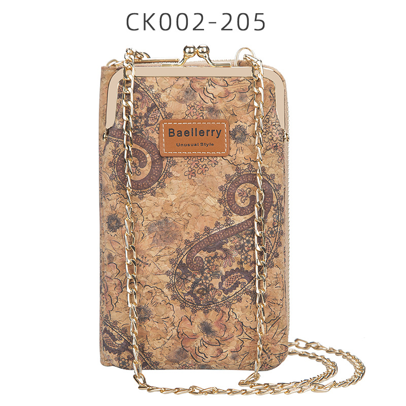 Picture of baellerry ladies wallet vertical wood grain mobile phone bag multi card wallet chain shoulder messenger bag wholesale