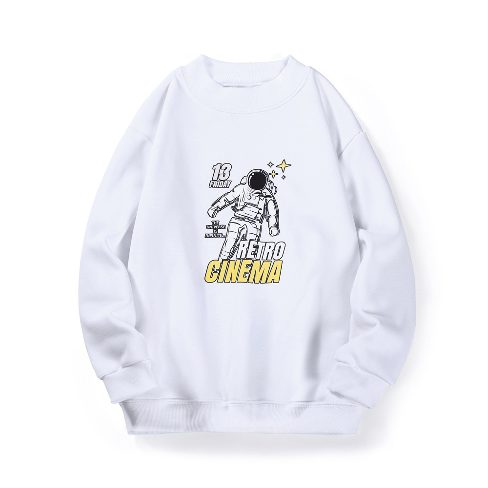 Picture of Autumn and Winter Korean Style New Kidsren's Velvet Sweatshirt, Medium and Large Kidsren's High Collar One-Piece Velvet Sweatshirt, Boys' Thickeneded Sweatshirt