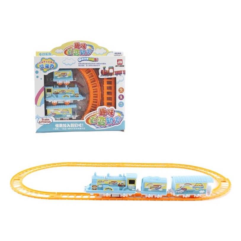 Children's electric DIY track small train toy set model night market stall goods Source push gift wholesale steam