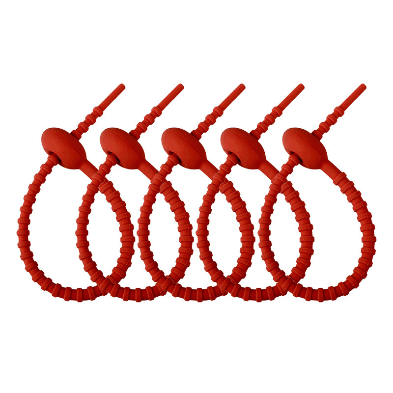 Picture of 215mm color silicone cable tie DIY jewelry pendant chattering blind box doll lanyard data cable storage winder