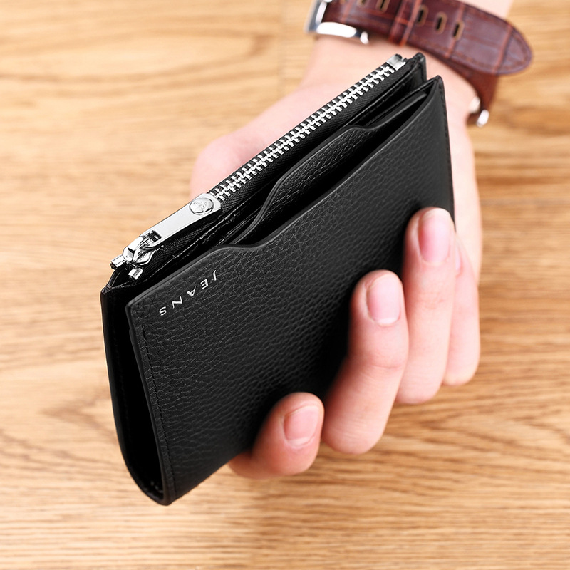 Picture of Emperor Paul Anti-Theft Men's Classy Wallet Men's Zipper Multi-Function Driver's License Men's Genuine Leather Wallet Card Holder