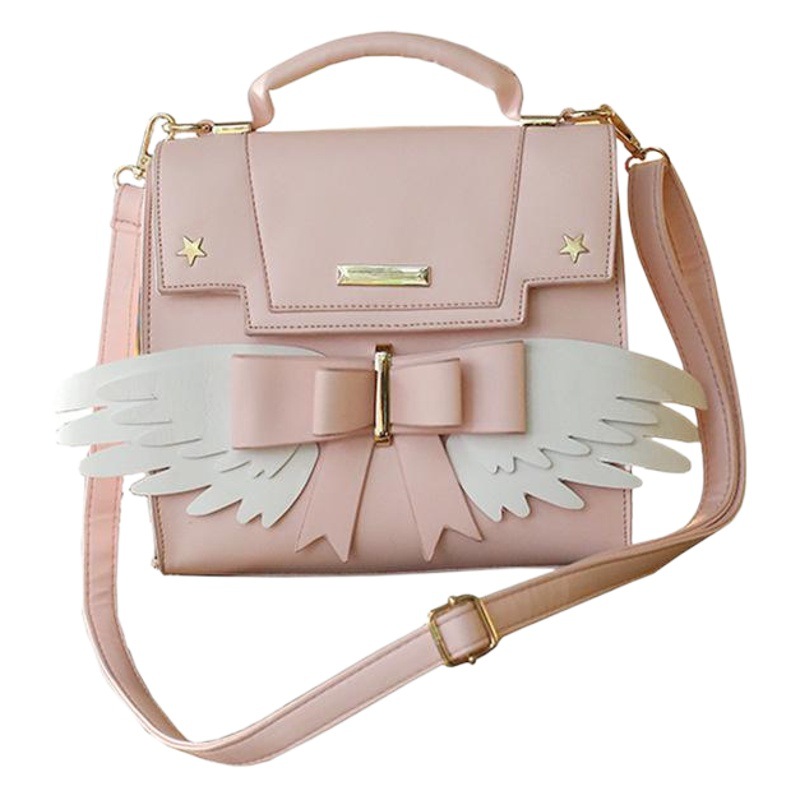 Japanese-style Cute Pink Soft Girl Shoulder Crossbody Bag Magic Card Girl Sakura Wings Handbag Personalized All-match Women's Bag