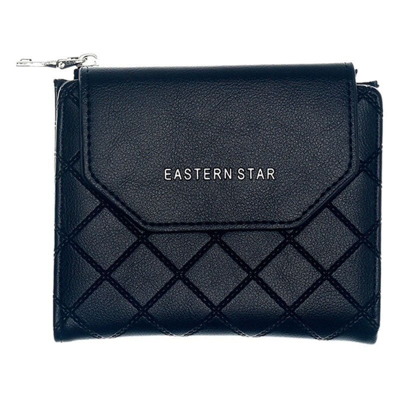 New Multifunctional Wallet Women Card Bag PU Coin Purse Women's Thin Fashionable Rhombic Short Women's Trendy Wallet