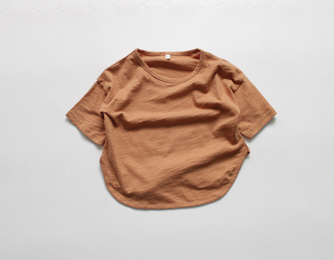 Picture of Spring Pure Color Kidsren's Bottoming Shirt Korean Style Girls T-Shirt Round Neck Loose Boys Summer Top Short-Sleeved Cotton Dropshipping